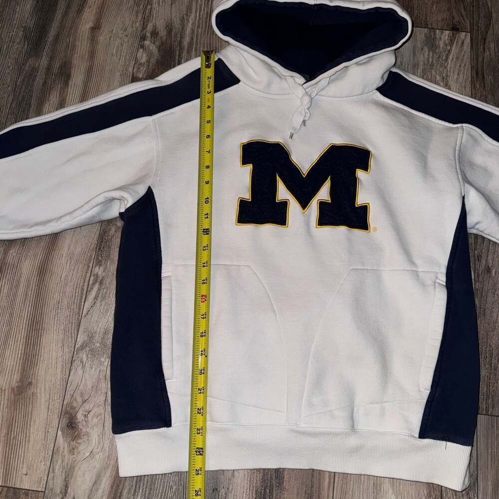Vintage Colosseum University of Michigan Block M Hoodie Blue thick warm game day - Picture 9 of 12